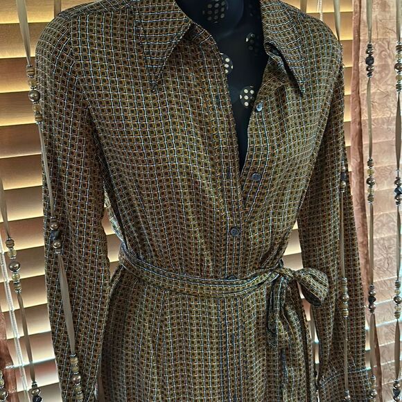 Diane Von Furstenberg Geometric Wrap Dress 
Tigress belted DVF Mocha Mousse XS - Picture 16 of 17